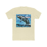 Humpback Whale - Men's Fitted Cotton Crew Tee (Color: Solid Natural)