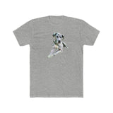 Harlequin Great Dane 'Leonid' Men's Fitted Cotton Crew Tee (Color: Heather Grey)