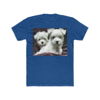 Maltese - Men's Fitted Cotton Crew Tee (Color: Solid Royal)