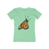 Monarch Butterfly - Women's Slim FIt Ringspun Cotton T-Shirt (Colors: Solid Mint)