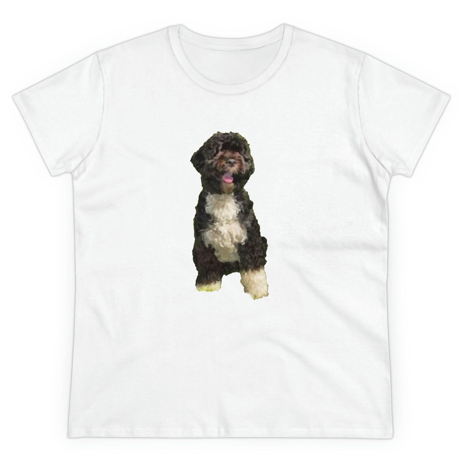 Portuguese Water Dog 'Loco' Women's Midweight Cotton Tee (Color: White)