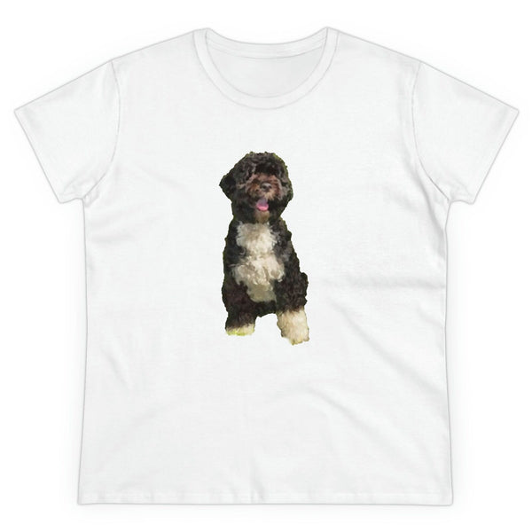Portuguese Water Dog 'Loco' Women's Midweight Cotton Tee (Color: White)