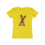 Peruvian Inca Orchid Women's Slim Fit Ringspun Cotton T-Shirt (Colors: Solid Vibrant Yellow)