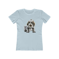 Spinone Italiano - Women's Slim Fit Ringspun Cotton T-Shirt (Colors: Solid Light Blue)
