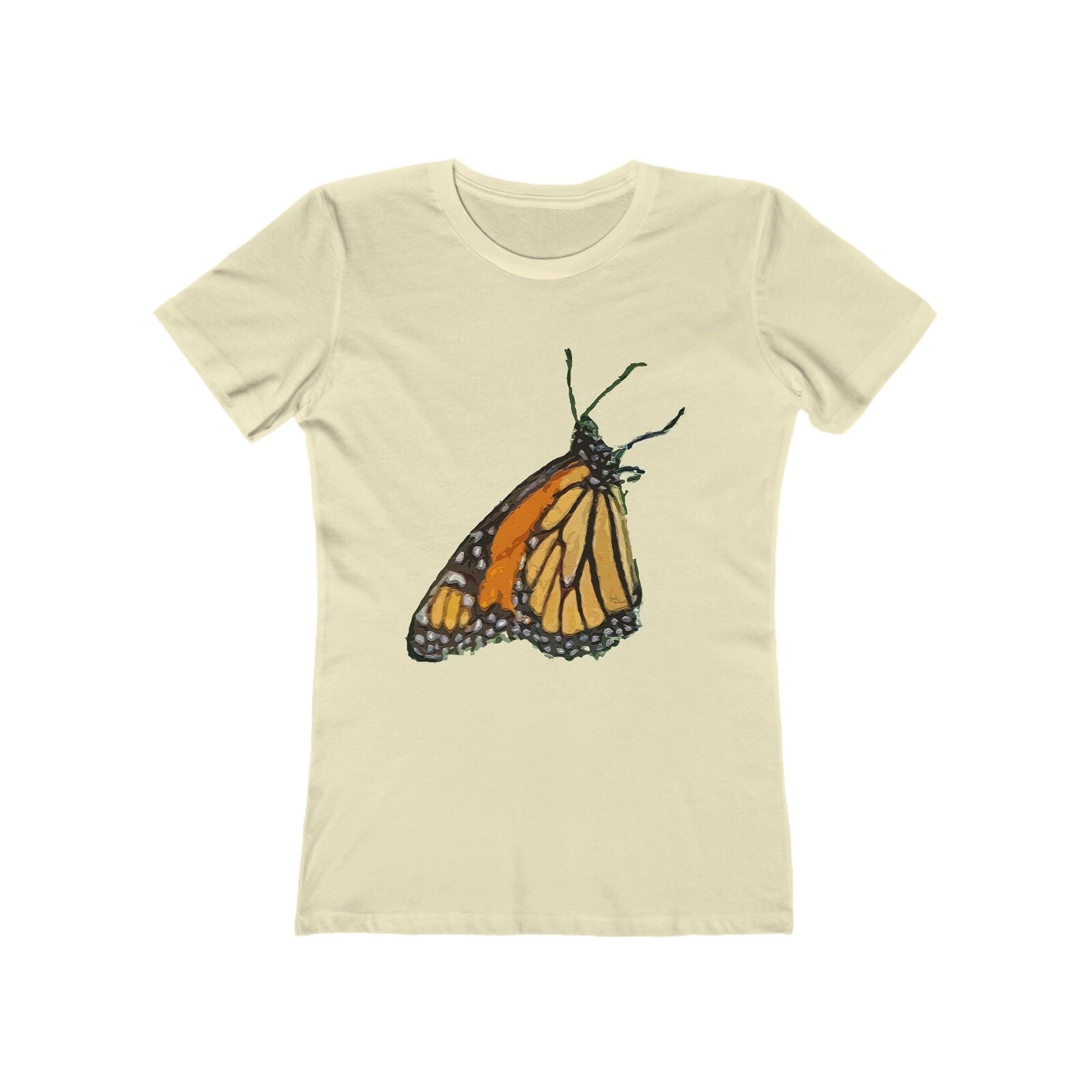 Monarch Butterfly - Women's Slim FIt Ringspun Cotton T-Shirt (Colors: Solid Natural)