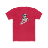 Harlequin Great Dane 'Leonid' Men's Fitted Cotton Crew Tee (Color: Solid Red)