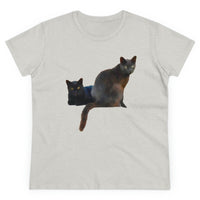 Cats of Greece 'Sifnos Sisters' Women's Midweight Cotton Tee (Color: Ash)