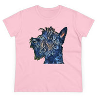 Scottish Terrier 'Scotty' Women's Midweight Cotton Tee (Color: Light Pink)