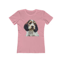 Petit Basset Griffon Vendeen Women's Slim FIt Ringspun Cotton T-Shirt (Colors: Solid Light Pink)