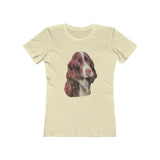 English Springer Spaniel - Women's Slim Fit Ringspun Cotton T-Shirt (Colors: Solid Natural)