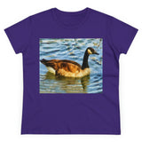 Canadian Geese Women's Midweight Cotton Tee (Color: Purple)