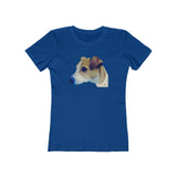 Parson Jack Russell Terrier - Women's Slim Fit Ringspun Cotton T-Shirt (Colors: Solid Royal)