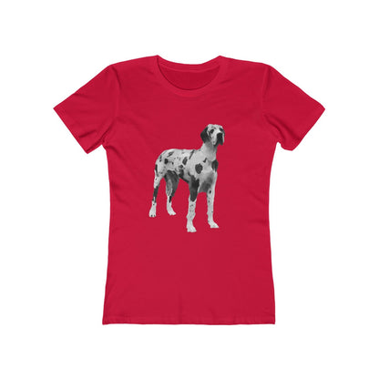 Great Dane 'Zeus' Women's Slim FIt Ringspun Cotton T-Shirt (Colors: Solid Red)