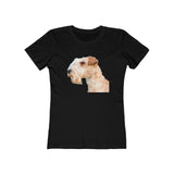Lakeland Terrier Women's Slim Fit Ringspun Cotton T-Shirt (Colors: Solid Black)
