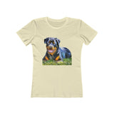 Rottweiler 'Lina' Women's Slim Fit Ringspun Cotton T-Shirt (Colors: Solid Natural)