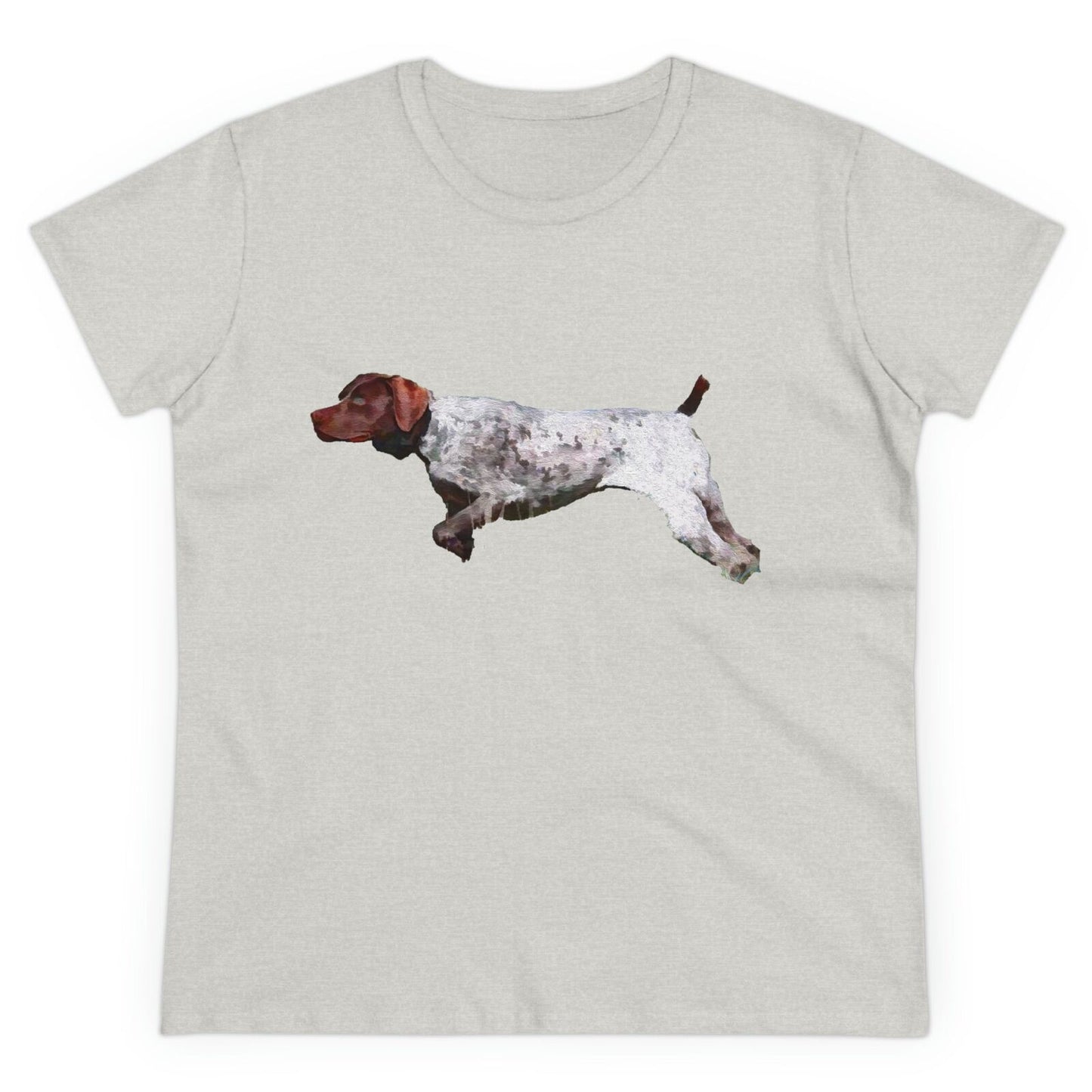 German Shorthaired Pointer 'On Point' Women's Midweight Cotton Tee (Color: Ash)