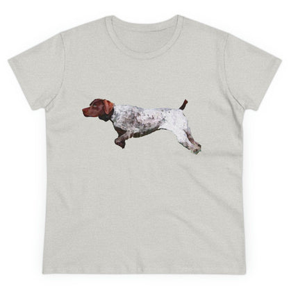 German Shorthaired Pointer 'On Point' Women's Midweight Cotton Tee (Color: Ash)