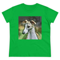 Whippet 'Simba #2' Women's Midweight Cotton Tee (Color: Irish Green)