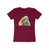 Yellow Labrador Retriever - Women's Slim Fit Ringspun Cotton T-Shirt (Colors: Solid Cardinal Red)