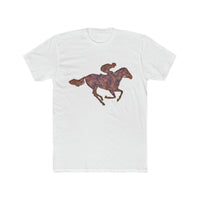 Race Horse - Men's Fitted Cotton Crew Tee (Color: Solid White)