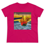 Sifnos Happy Hour - Women's Midweight Cotton Tee (Color: Heliconia)