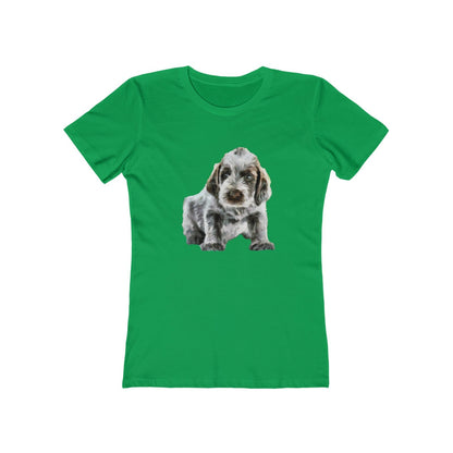 Spinone Italiano - Women's Slim Fit Ringspun Cotton T-Shirt (Colors: Solid Kelly Green)