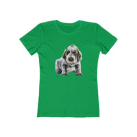 Spinone Italiano - Women's Slim Fit Ringspun Cotton T-Shirt (Colors: Solid Kelly Green)