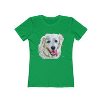 Great Pyrenees  Women's Slim Fit Ringspun Cotton T-Shirt (Colors: Solid Kelly Green)