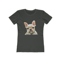 French Bulldog 'Bouvier' Women's Slim Fit Ringspun Cotton T-Shirt (Colors: Solid Heavy Metal)
