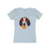 Treeing Walker Coonhound - Women's Slim Fit Ringspun Cotton T-Shirt (Colors: Solid Light Blue)