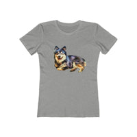 Finnish Lapphund - Women's Slim Fit Ringspun Cotton T-Shirt (Colors: Heather Grey)