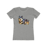Finnish Lapphund - Women's Slim Fit Ringspun Cotton T-Shirt (Colors: Heather Grey)