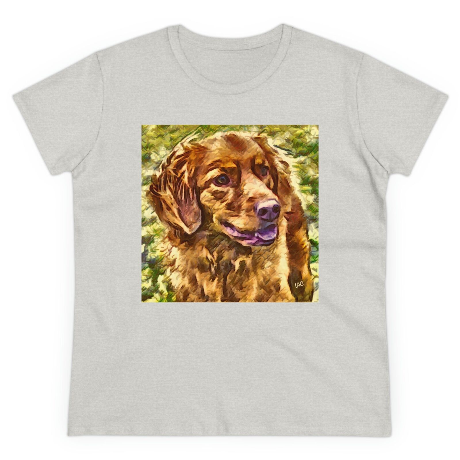 Nova Scotia Duck Tolling Retriever Women's Midweight Cotton Tee (Color: Ash)