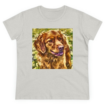 Nova Scotia Duck Tolling Retriever Women's Midweight Cotton Tee (Color: Ash)