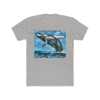 Humpback Whale - Men's Fitted Cotton Crew Tee (Color: Solid Light Grey)