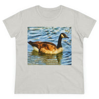 Canadian Geese Women's Midweight Cotton Tee (Color: Ash)