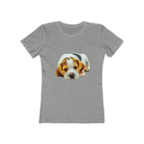 English Foxhound 'Sasha' Women's Slim Fit Ringspun Cotton T-Shirt (Colors: Heather Grey)