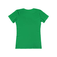 Pomeranian 'Snowball' Women's Slim Fit Ringspun Cotton T-Shirt (Colors: Solid Kelly Green)
