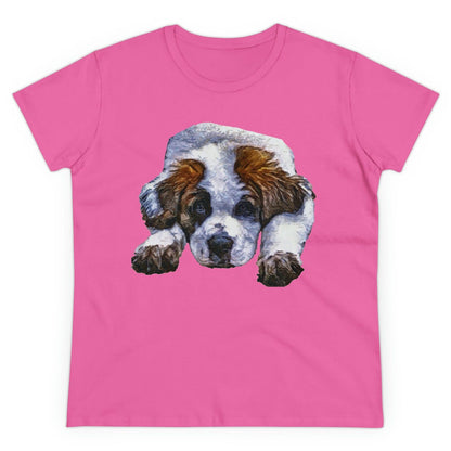 St. Bernard 'SonTuc' Women's Midweight Cotton Tee (Color: Azalea)