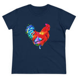 Rooster 'Craw' Women's Midweight Cotton Tee (Color: Navy)