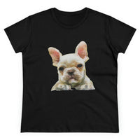 French Bulldog 'Bouvier' Women's Midweight Cotton Tee (Color: Black)
