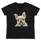 French Bulldog 'Bouvier' Women's Midweight Cotton Tee (Color: Black)