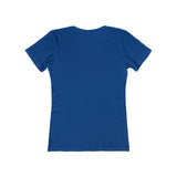 Pomeranian 'Snowball' Women's Slim Fit Ringspun Cotton T-Shirt (Colors: Solid Royal)