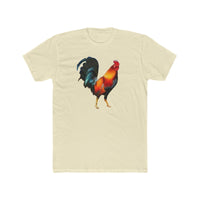 Rooster 'Silas' Men's Fitted Cotton Crew Tee (Color: Solid Natural)