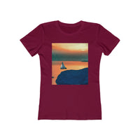 Kastro Sunset (Sifnos, Greece) - Women's Slim Fit Ringspun Cotton T-Sh (Colors: Solid Cardinal Red)