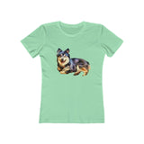 Finnish Lapphund - Women's Slim Fit Ringspun Cotton T-Shirt (Colors: Solid Mint)