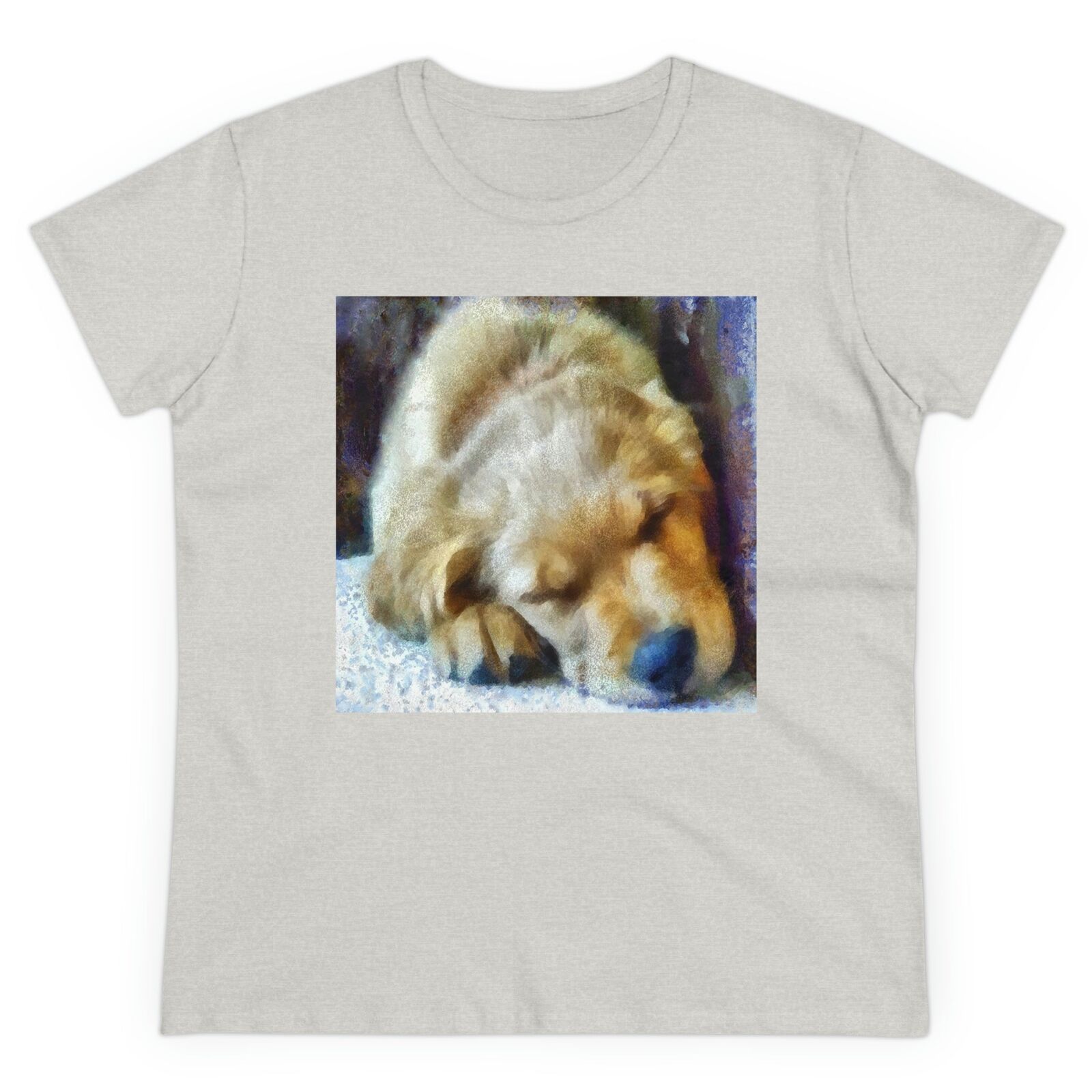 Golden Retriever 'Zucko' Women's Midweight Cotton Tee (Color: Ash)