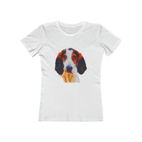 Treeing Walker Coonhound - Women's Slim Fit Ringspun Cotton T-Shirt (Colors: Solid White)