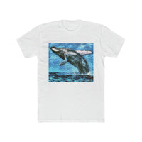 Humpback Whale - Men's Fitted Cotton Crew Tee (Color: Solid White)