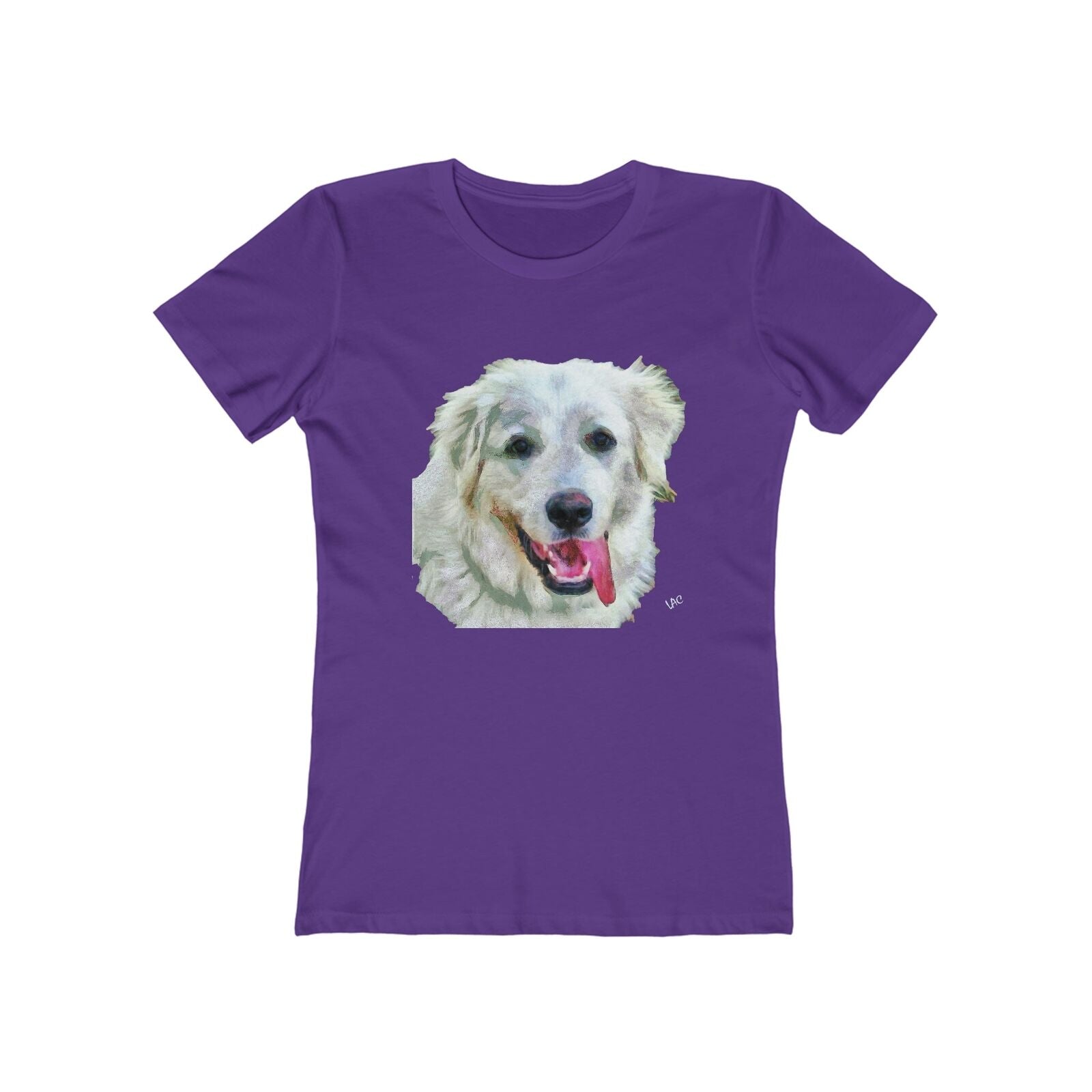 Great Pyrenees  Women's Slim Fit Ringspun Cotton T-Shirt (Colors: Solid Purple Rush)